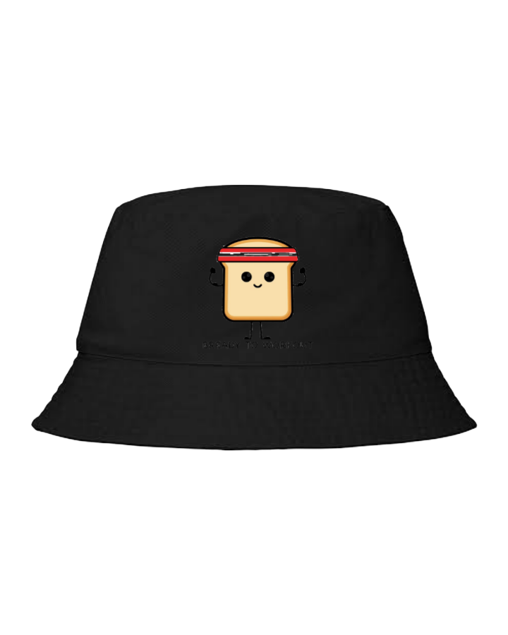 workout gym pilates Bucket hat Fishman hat cap Black 47