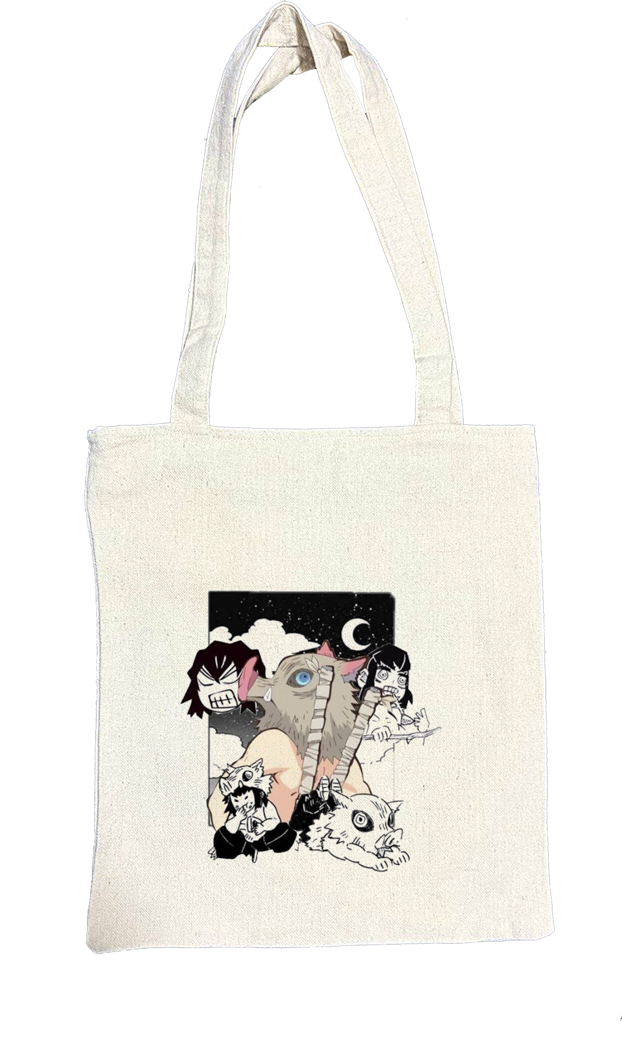 Anime Demon slayer nezuko tanjiro tote bag Beige 47