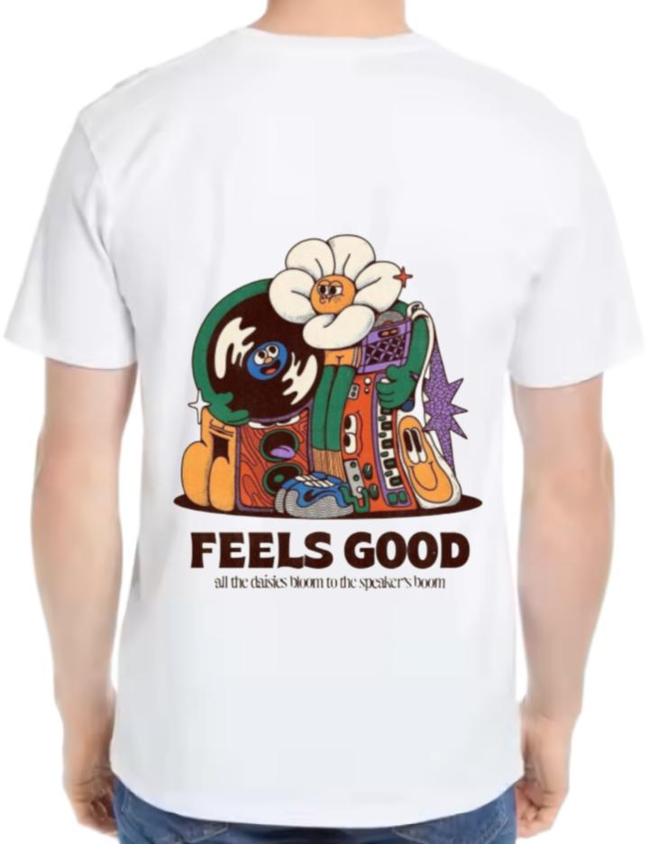 FEELS GOOD t- shirt One Size White back 47