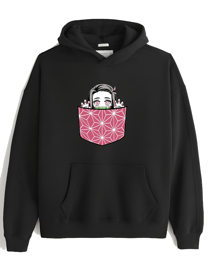 Anime Demon slayer nezuko tanjiro Oversize Hoodie Black 47