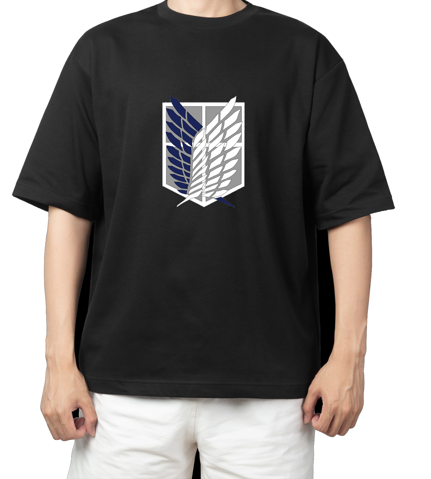 Anime Attack on titan shingeki no kyojin eren levi mikasa Aot black Oversize t- shirt 47