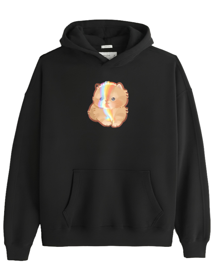 cat Oversize Hoodie Black 47