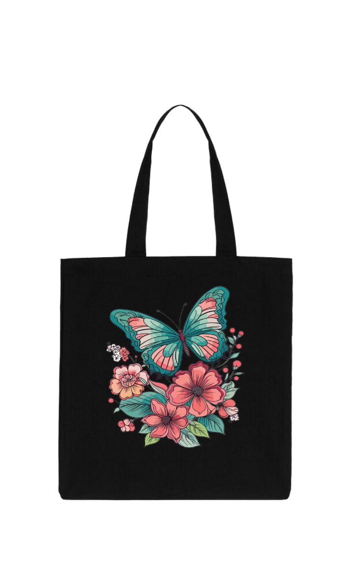butterflies tote bag Black 45