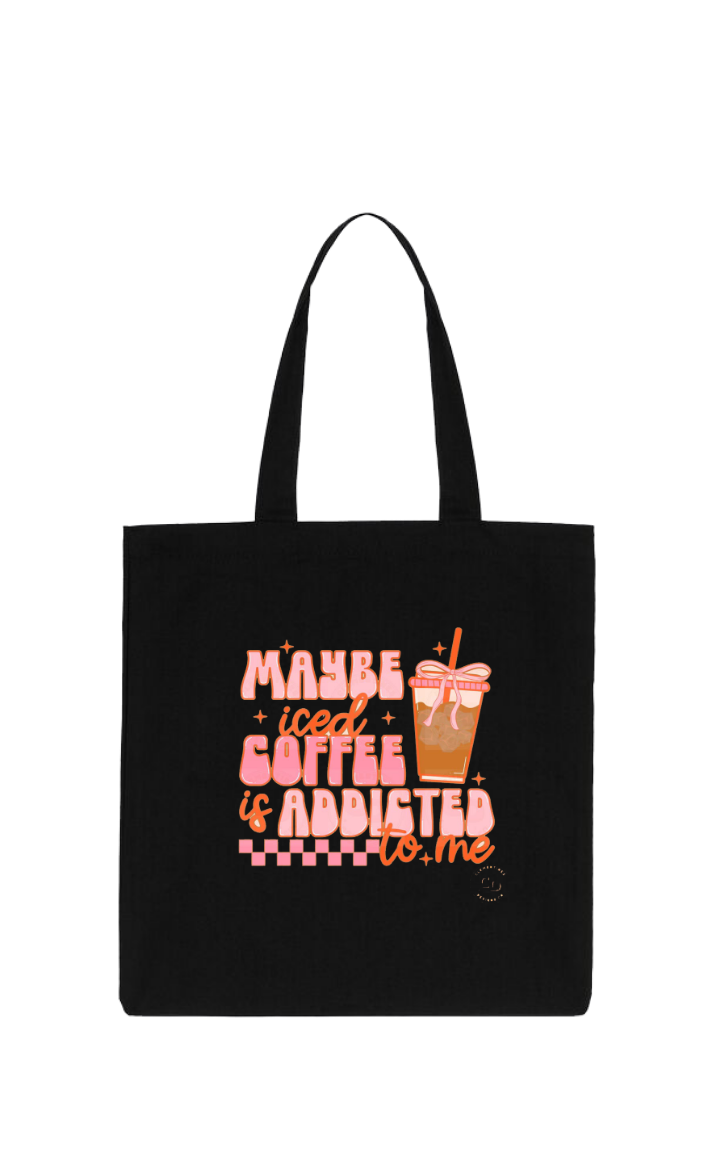 MAYBE + iced+ COFFEE is ABBISTED Tote bag Black 234
