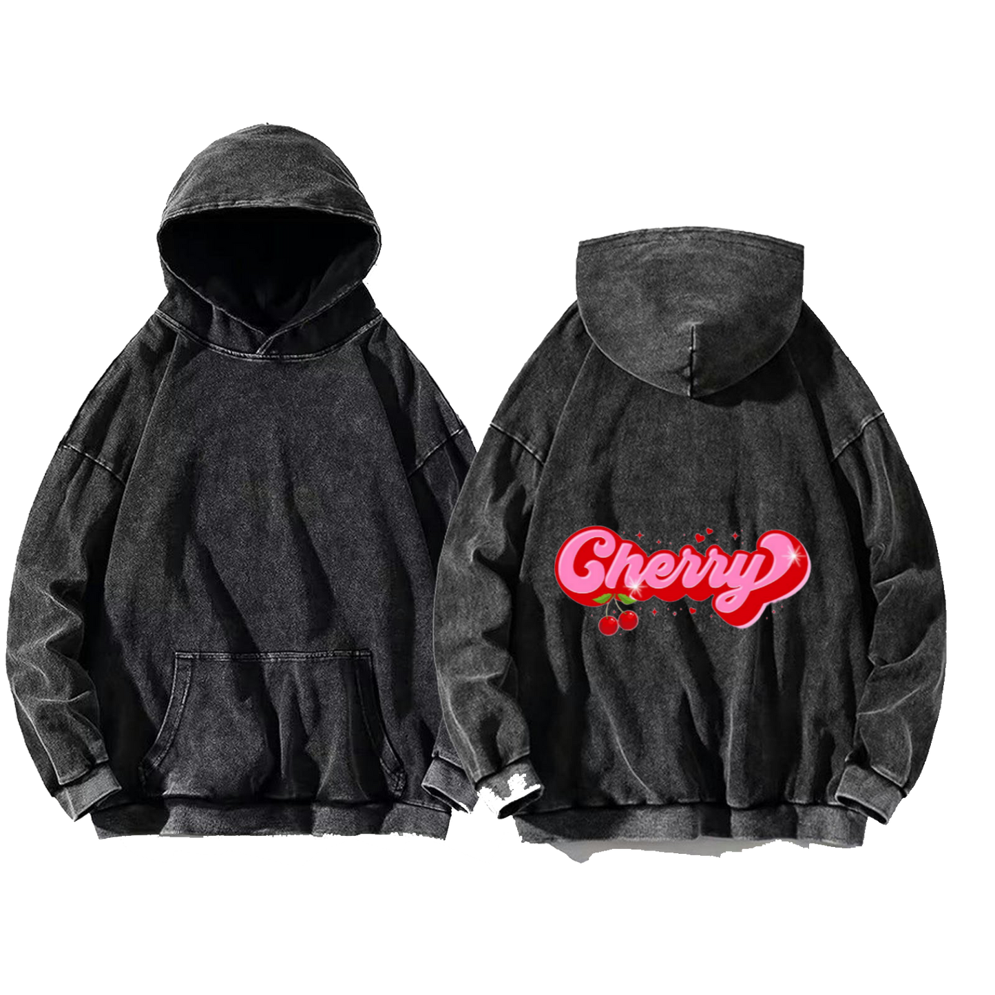 Cherry One Size hoodie Washed Back 48