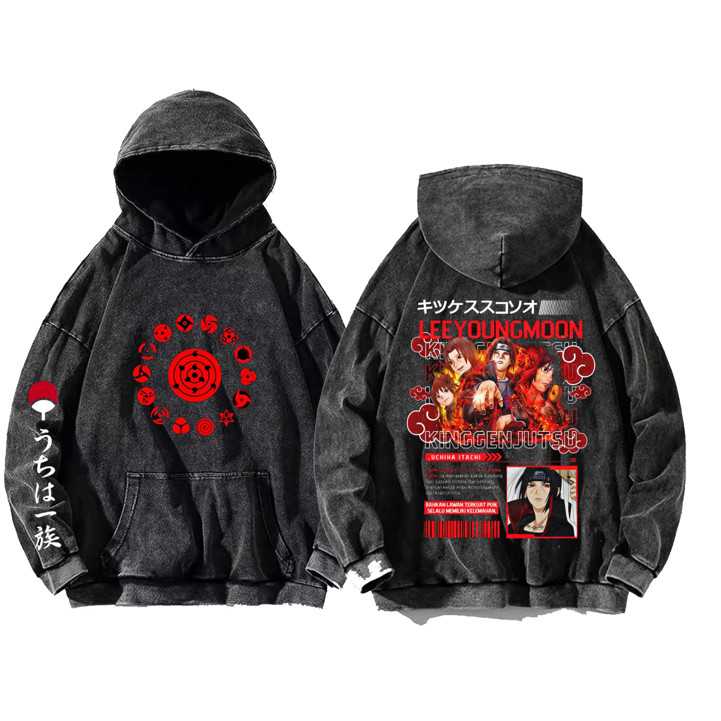 Naruto Shippuden One Size hoodie Washed Back 48