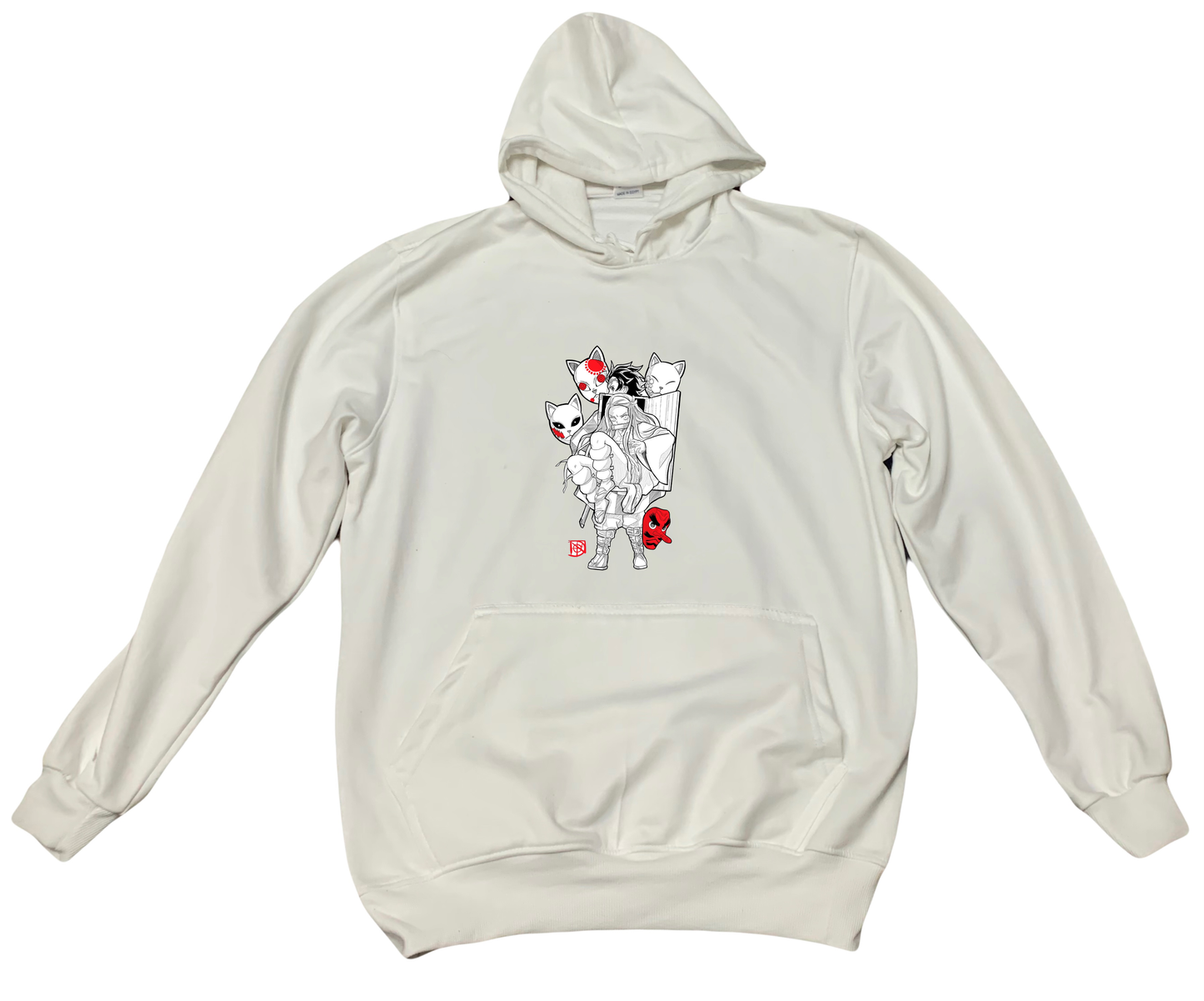 Anime Demon slayer nezuko tanjiro Oversize Hoodie White 48
