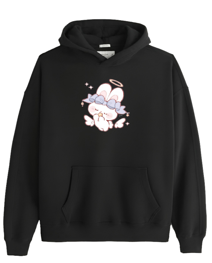 bunny Oversize Hoodie Black 48