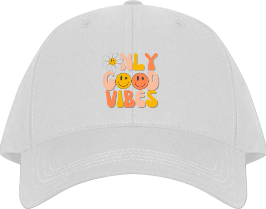 Baseball cap White ONLY GOOD VIBES 46