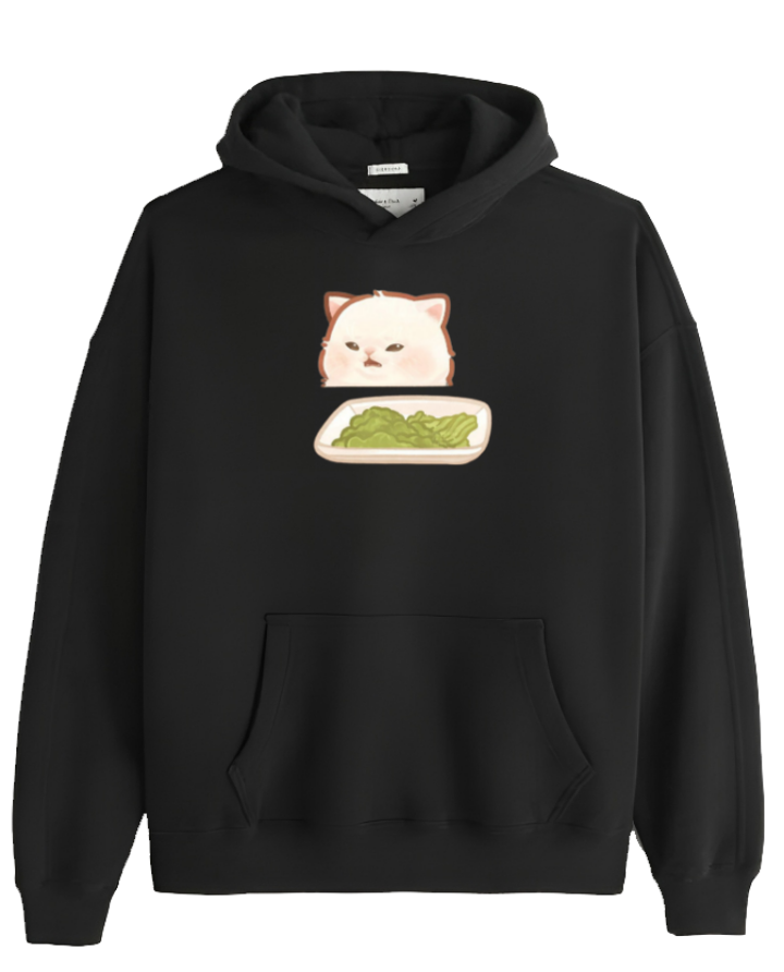 cat Oversize Hoodie Black 49