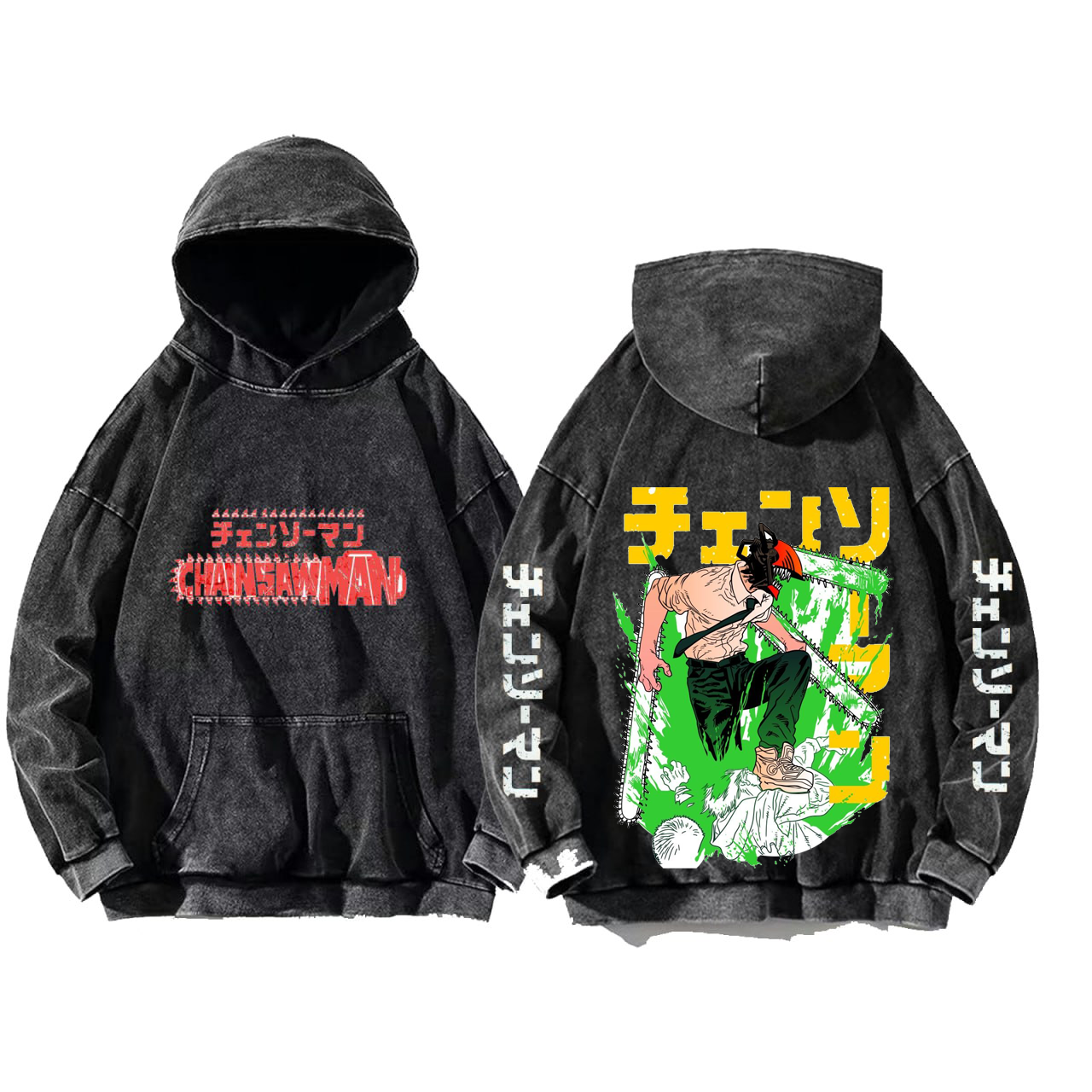 Chainsaw Man One Size hoodie Washed Back 49