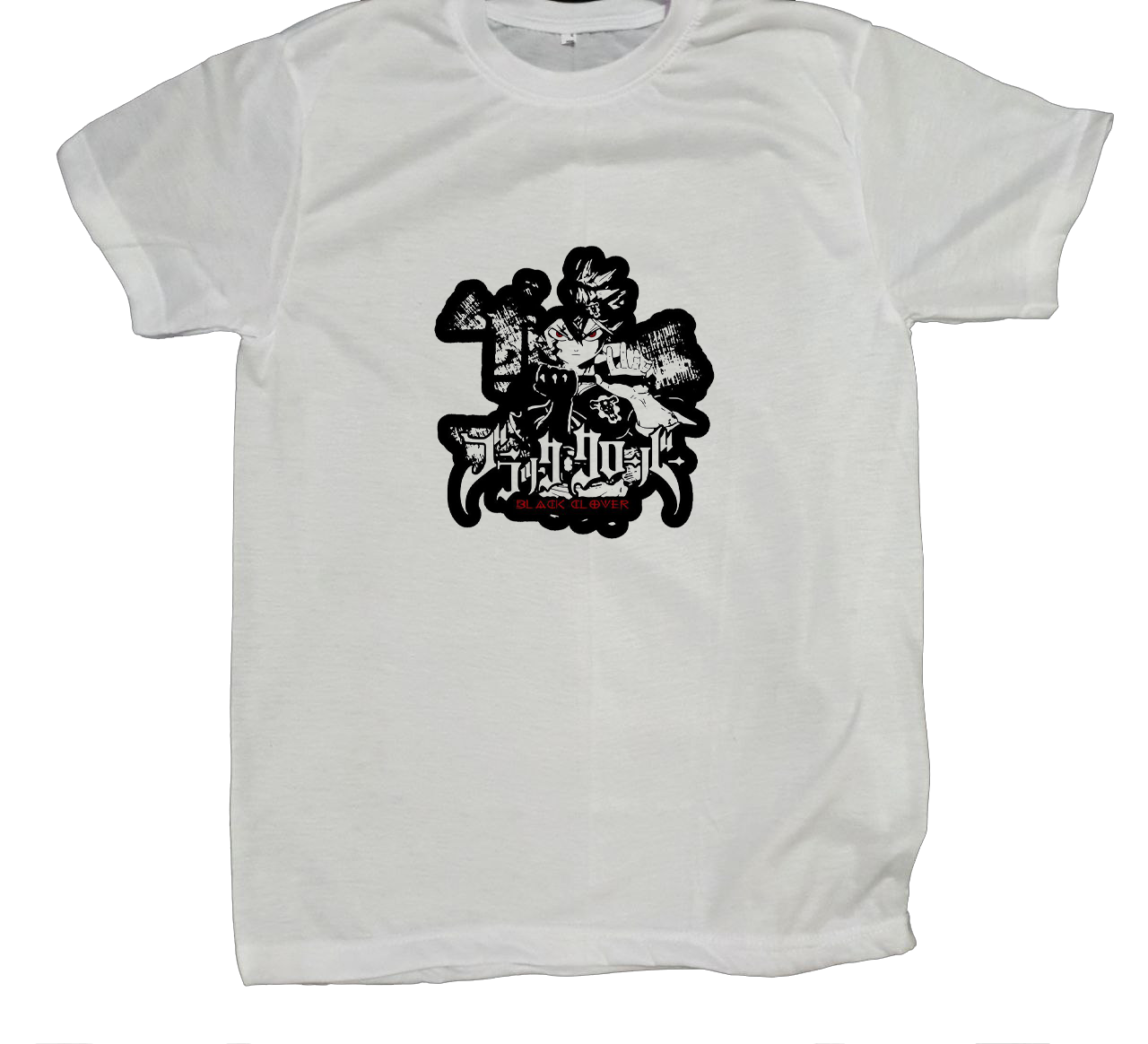 Black clover t- shirt fat White 2