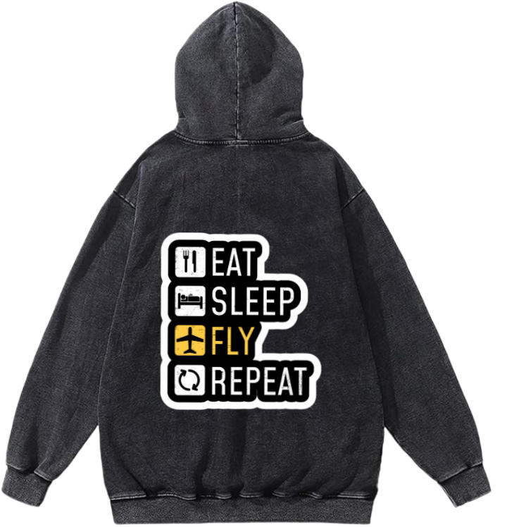 travel travellar Oversize Hoodie Washed gray Back 4