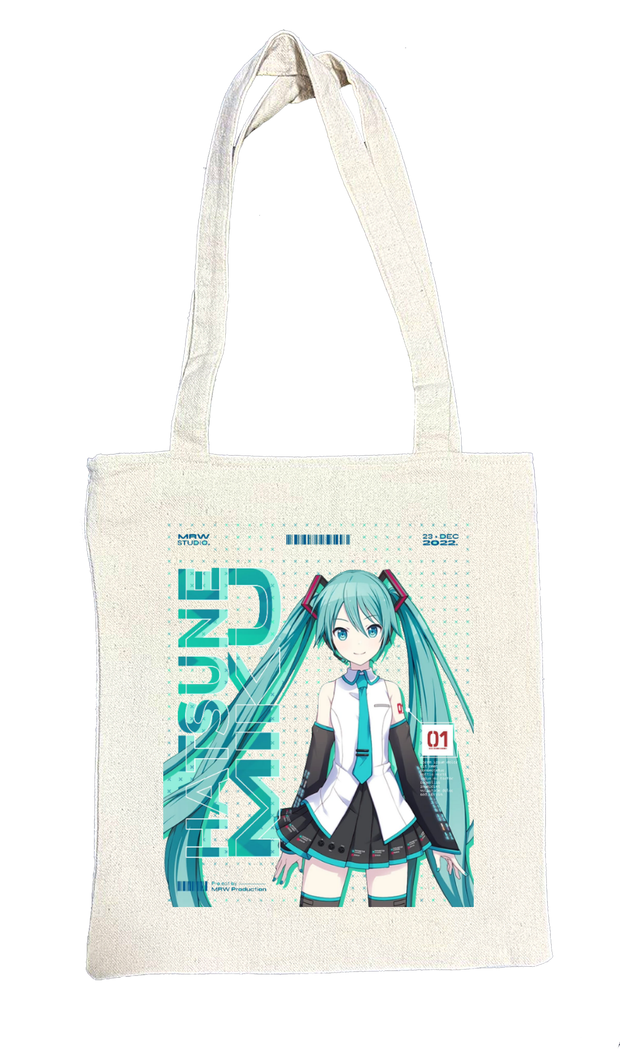 Hatsune Miku tote bag beige 4