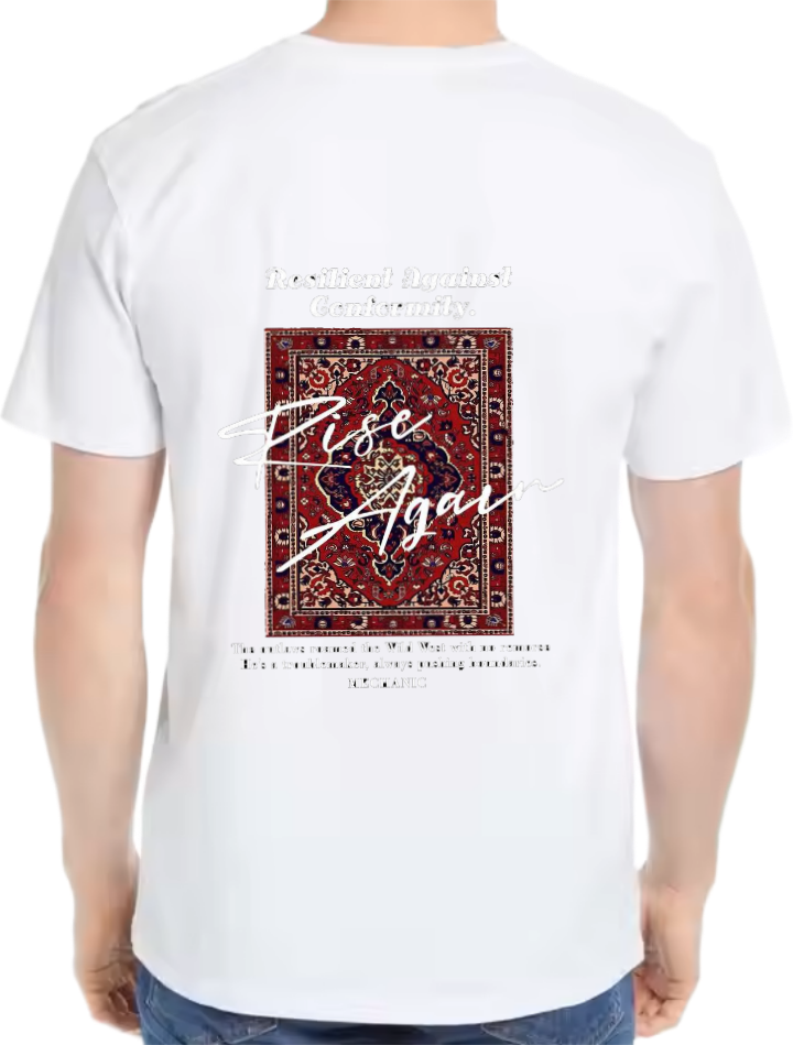 Resilient against Conformity. t- shirt Over Size White Back 116