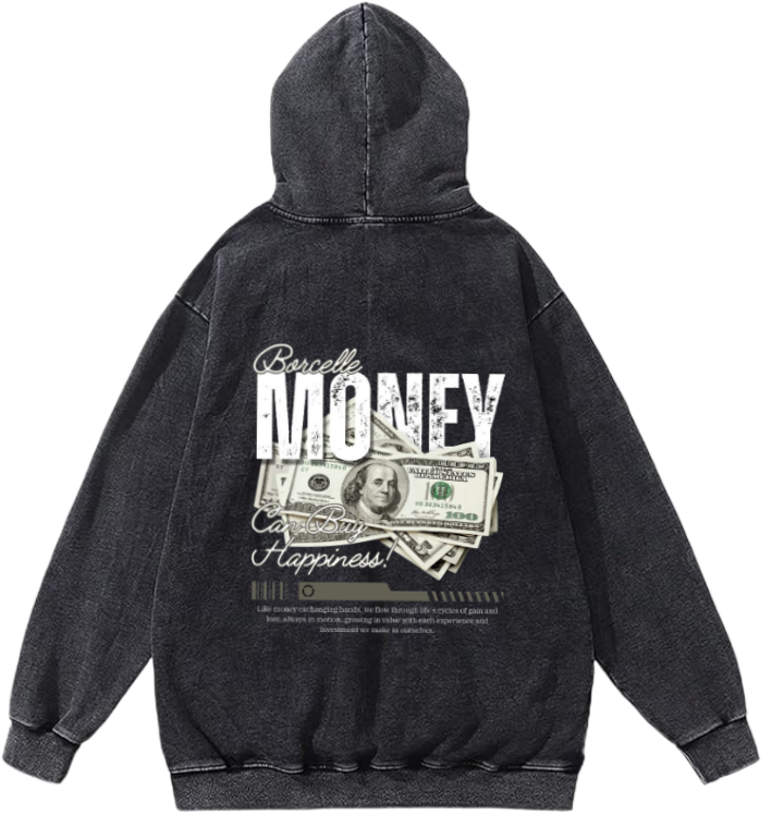 Borcelle MONEY Over Size hoodie Washed Back 103