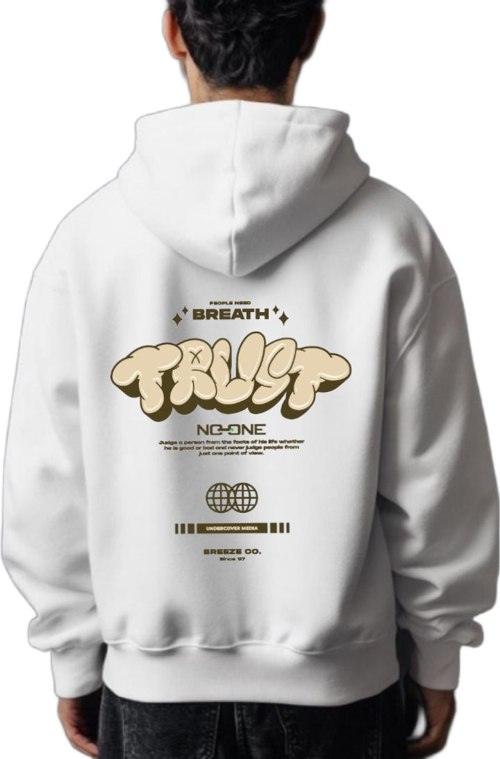 TRUST One Size hoodie White Back 4