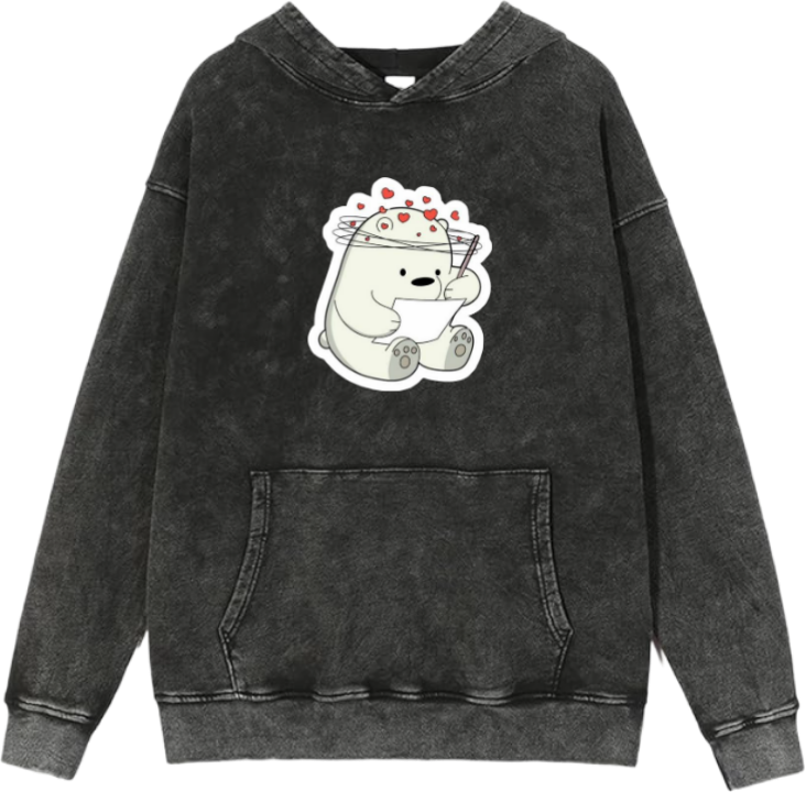 Ice Bear Over Size hoodie Washed 4