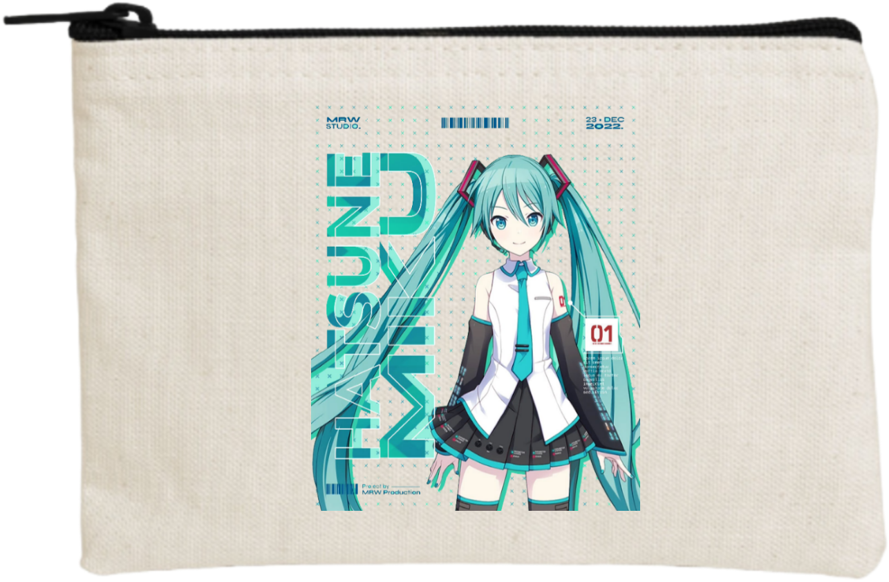 Hatsune Miku wallet pencil case Beige 4