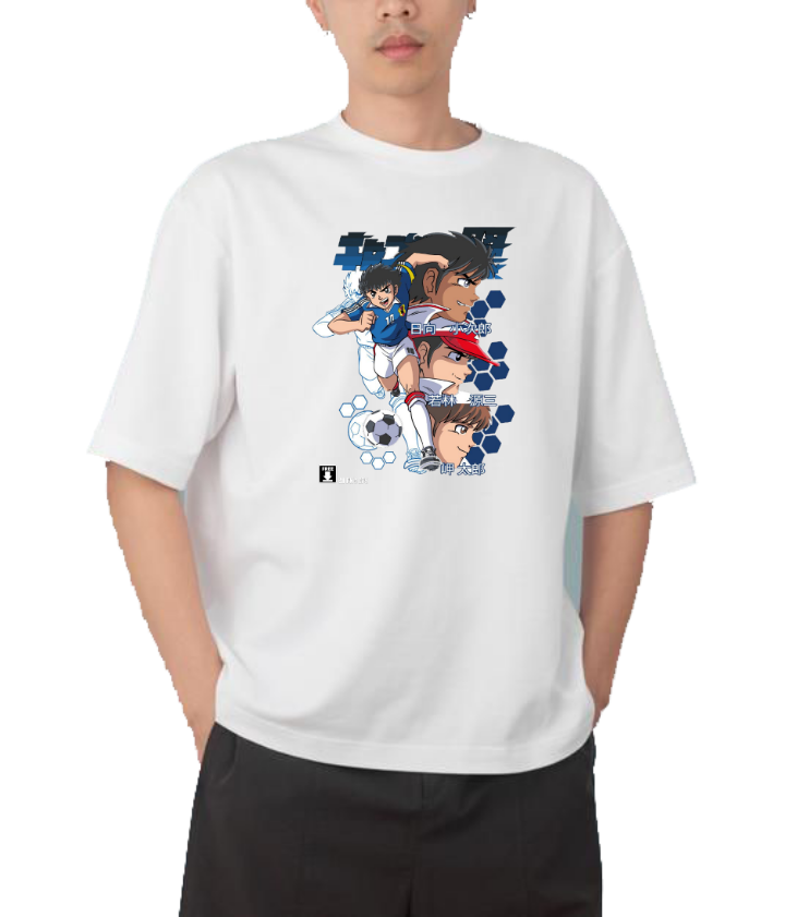 Captain Tsubasa t- shirt Over Size White 4
