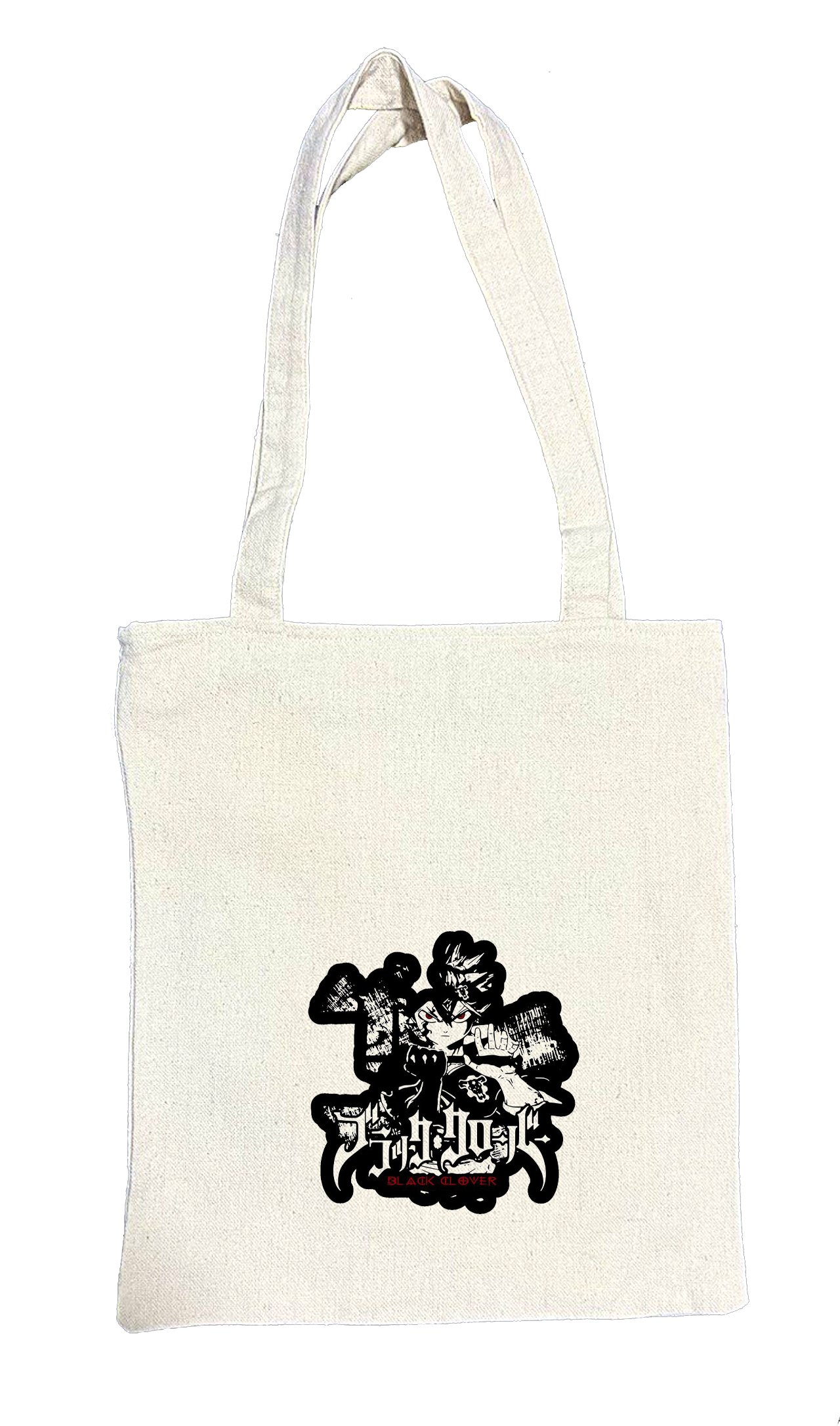 Black clover tote bag beige 2