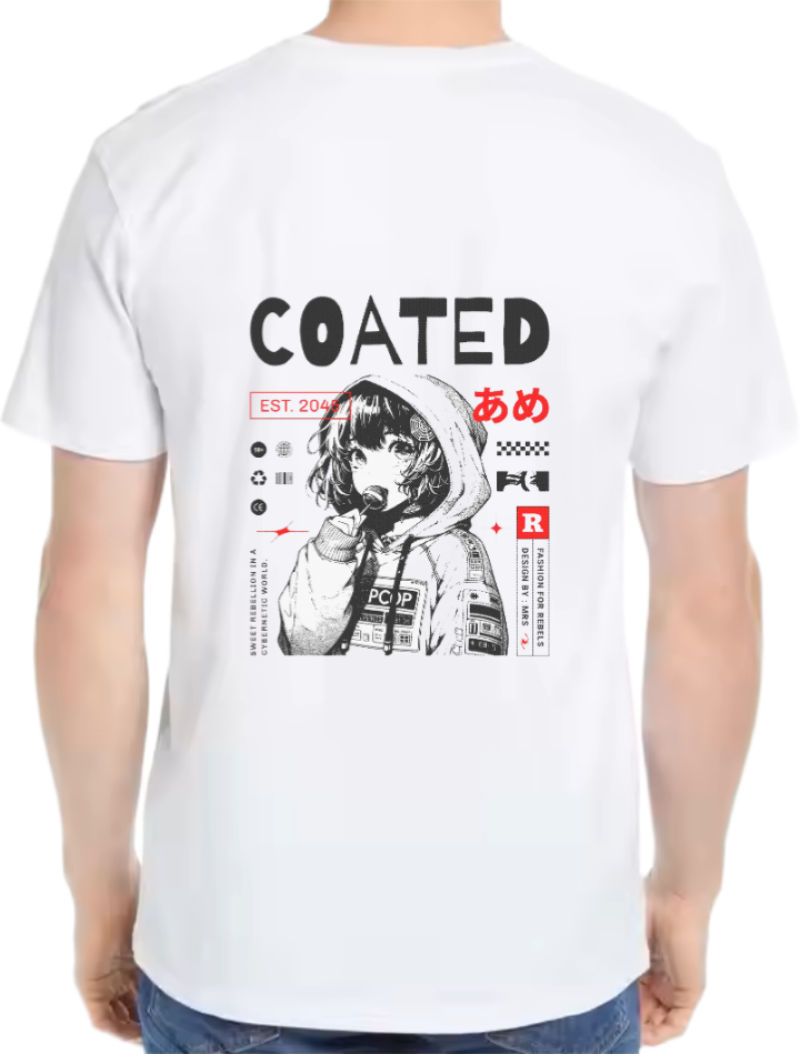 COATED t- shirt Over Size White Back 87