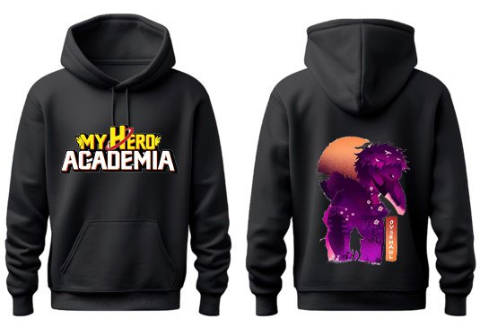 bnha boku no hero academy One Size hoodie Black Back 4