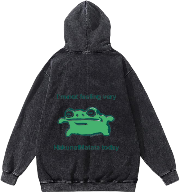 frog Oversize Hoodie Washed gray Back 4