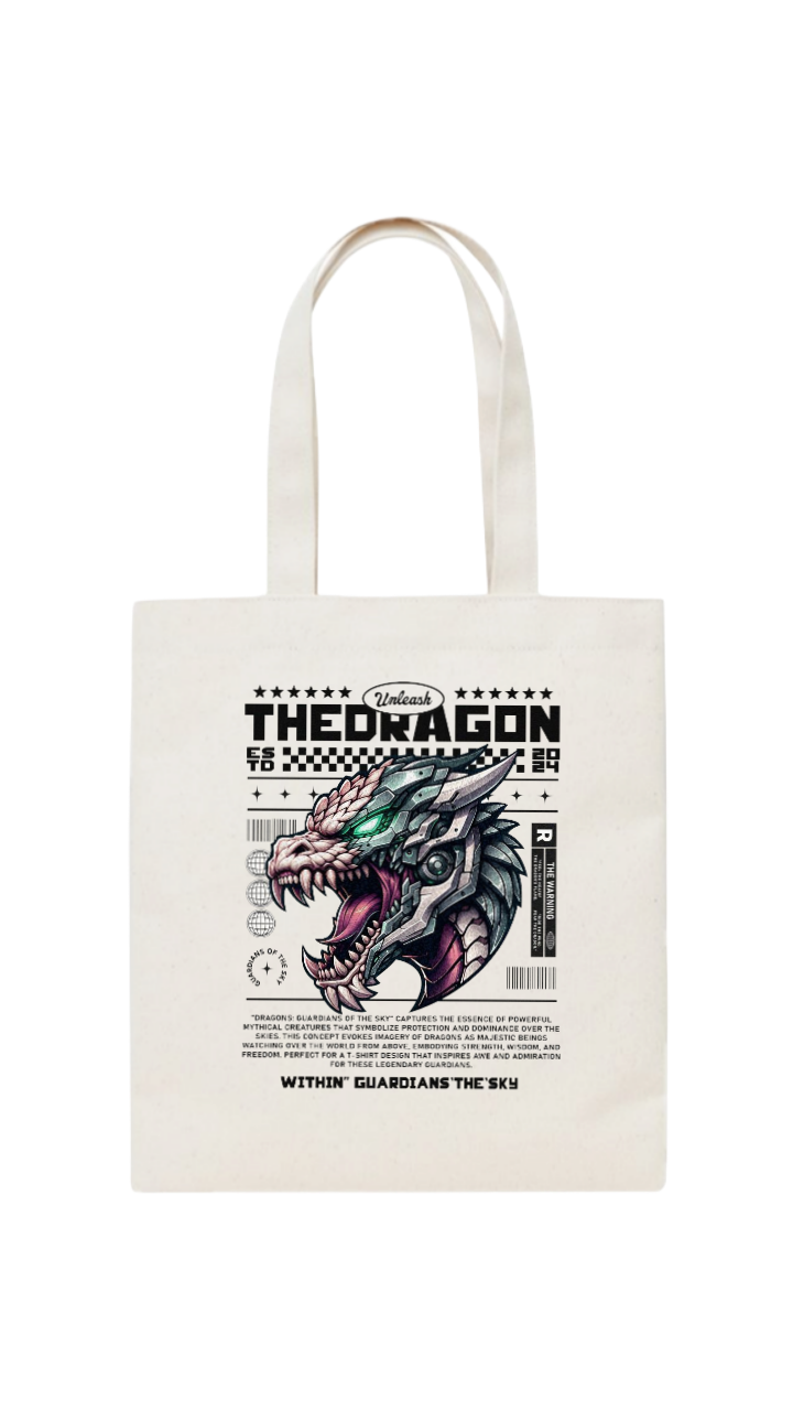 THEDRAGON tote bag beige 24