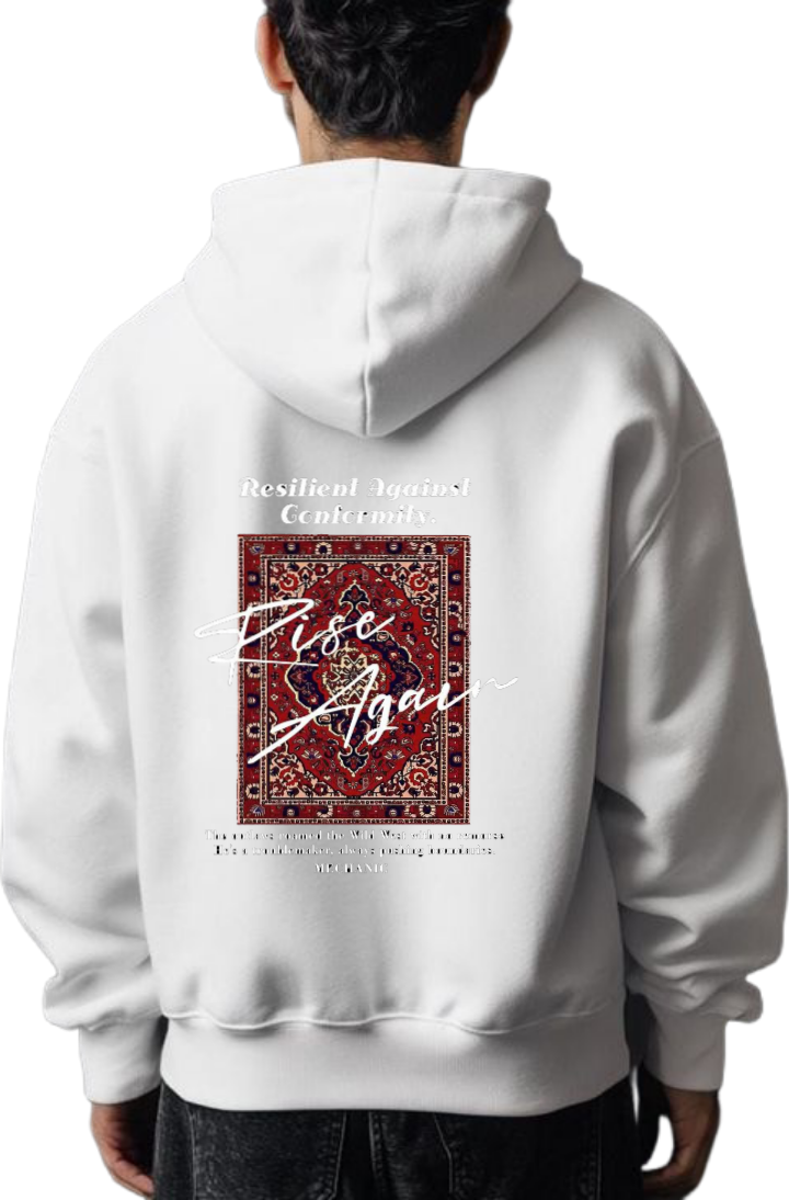 Resilient Against Confermilk. Over Size hoodie White Back 53