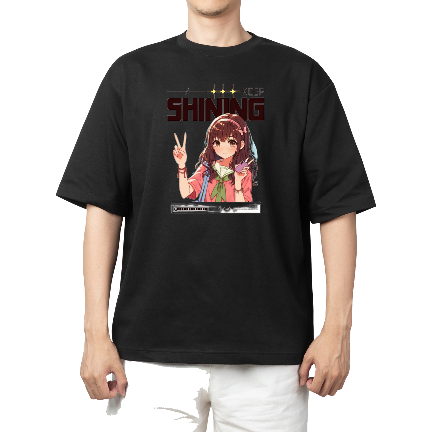 RANDOM ANIME GIRL t- shirt Black 5