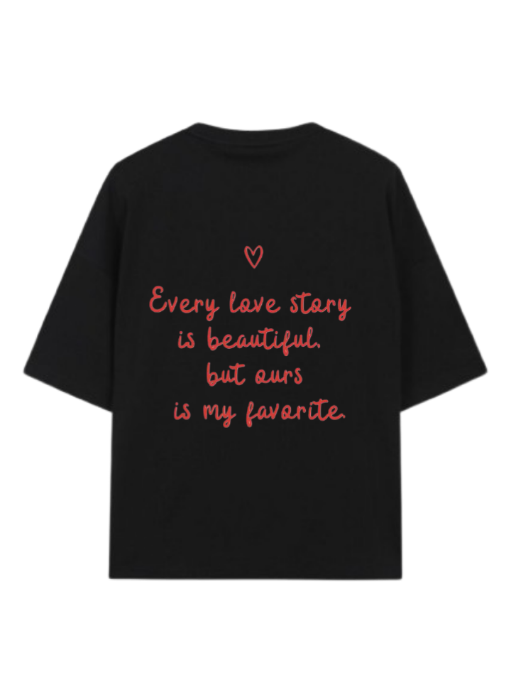 VaIentine coupIe t- shirt Black Back 4