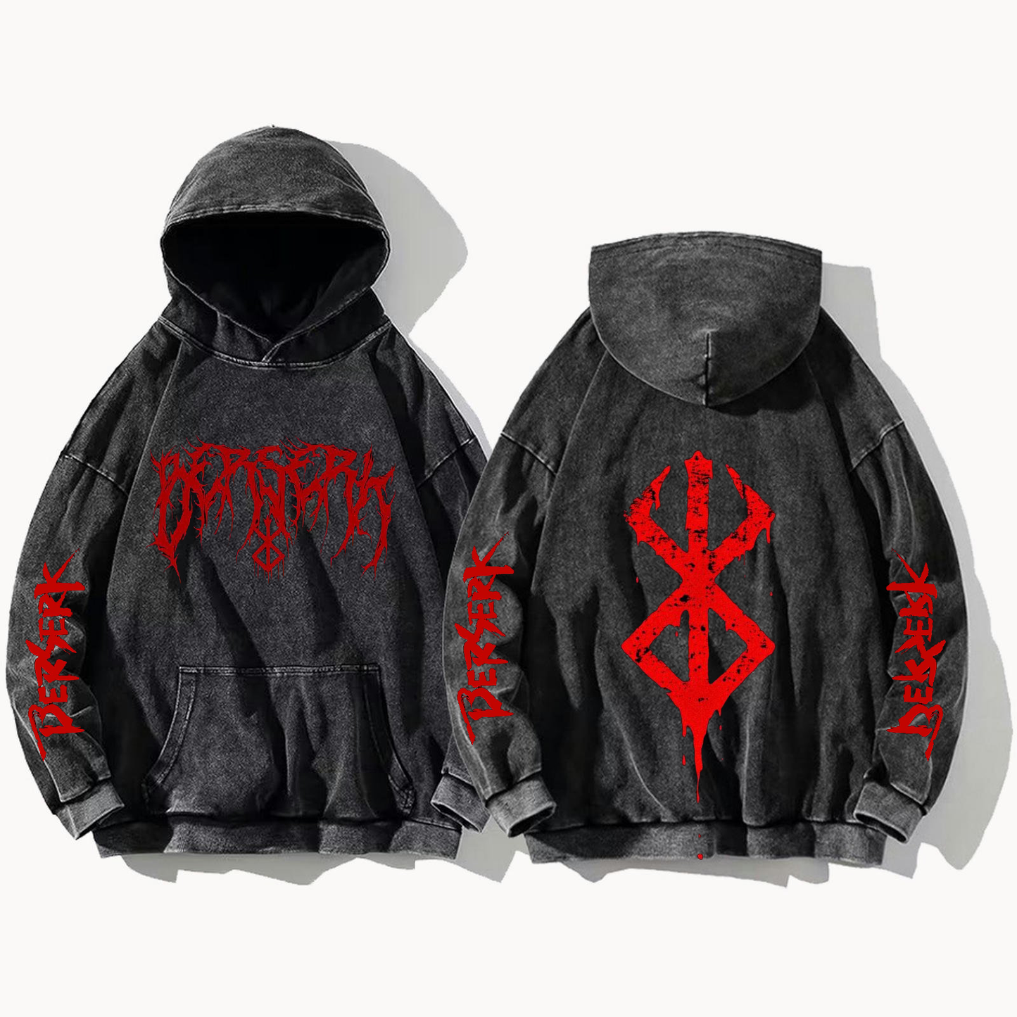 Berserk One Size hoodie Washed Back 4