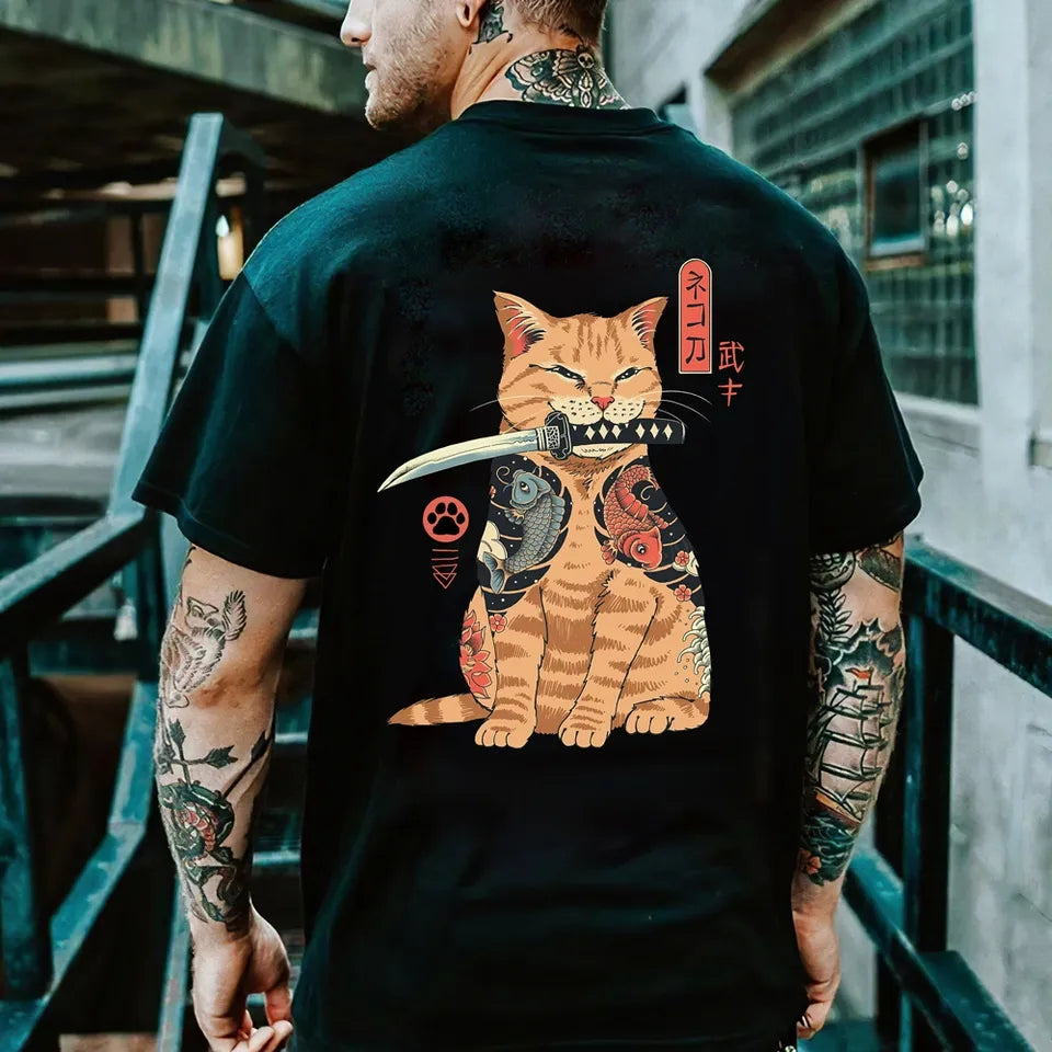 Cat kitty kitten t- shirt Oversize Black 4 R