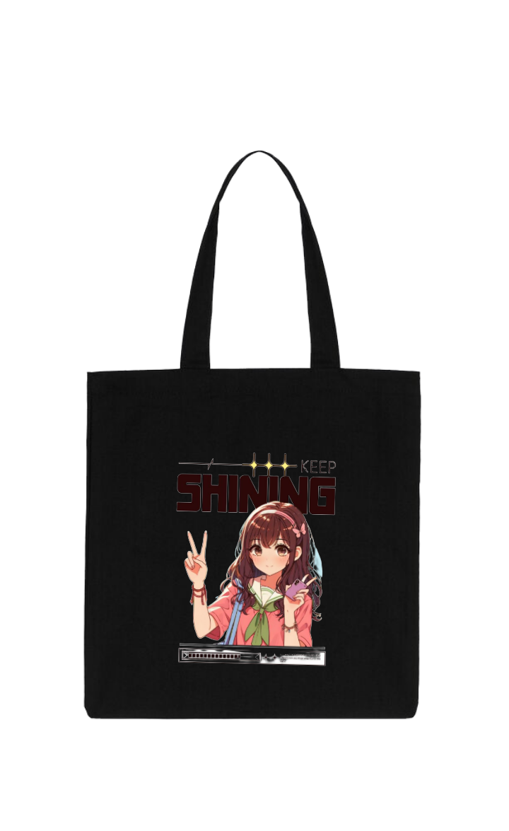 RANDOM ANIME GIRL tote bag Black 4