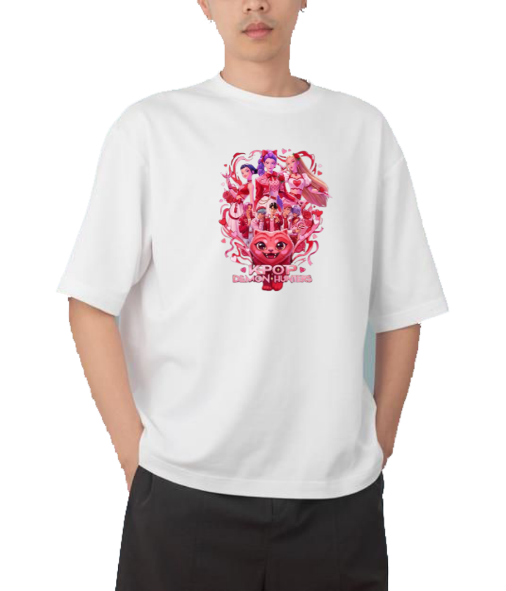 Hunterix kpop fit t- shirt White 4