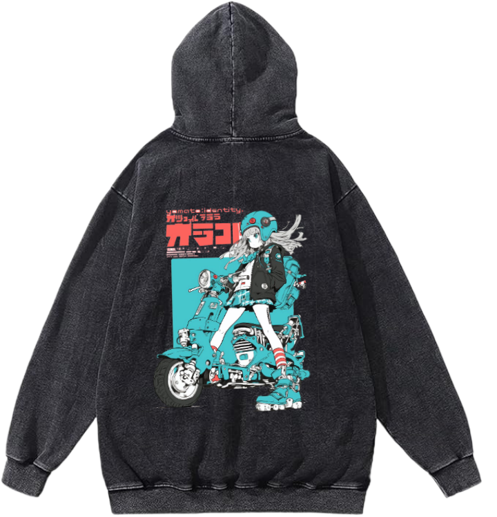 Yamato identity Over Size hoodie Washed Back 44