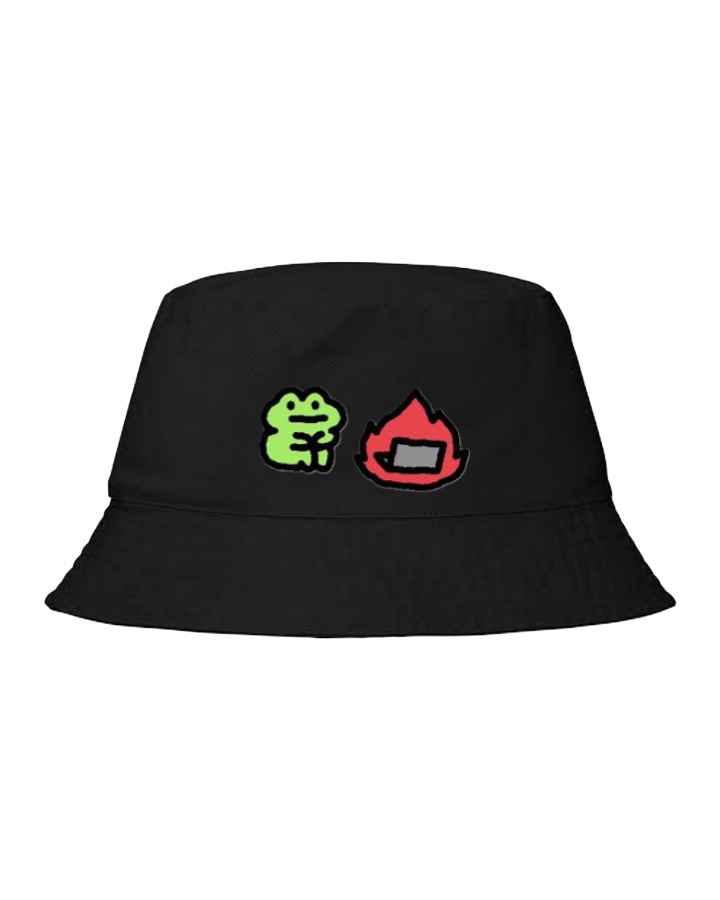Frog Bucket hat Fishman hat cap Black 4