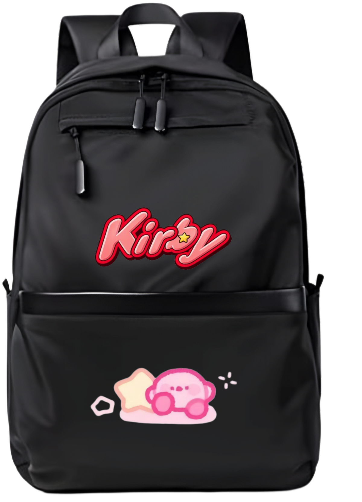 Kirby Backpack for Kids Teens, Cute Anime Cartoon Black School Bag, Casual Daypack Travel Bookbag for Boys and Girls 4