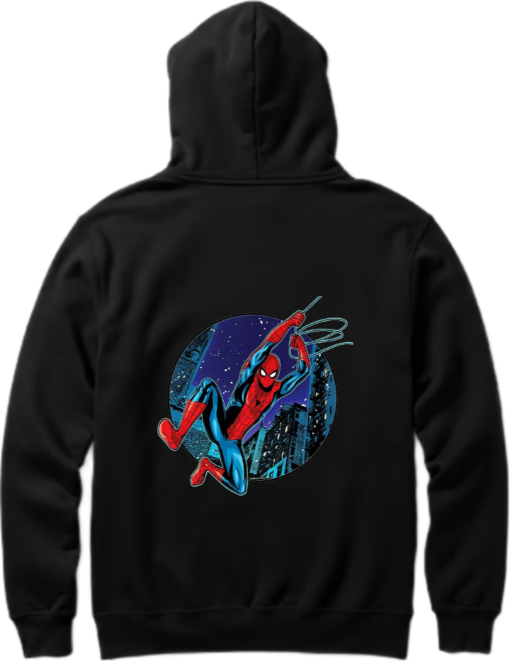 Spiderman One Size hoodie Black Back 4