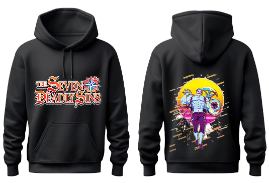 Anime Nanatsu no taizai seven deadly sins Oversize Hoodie Black Back 5
