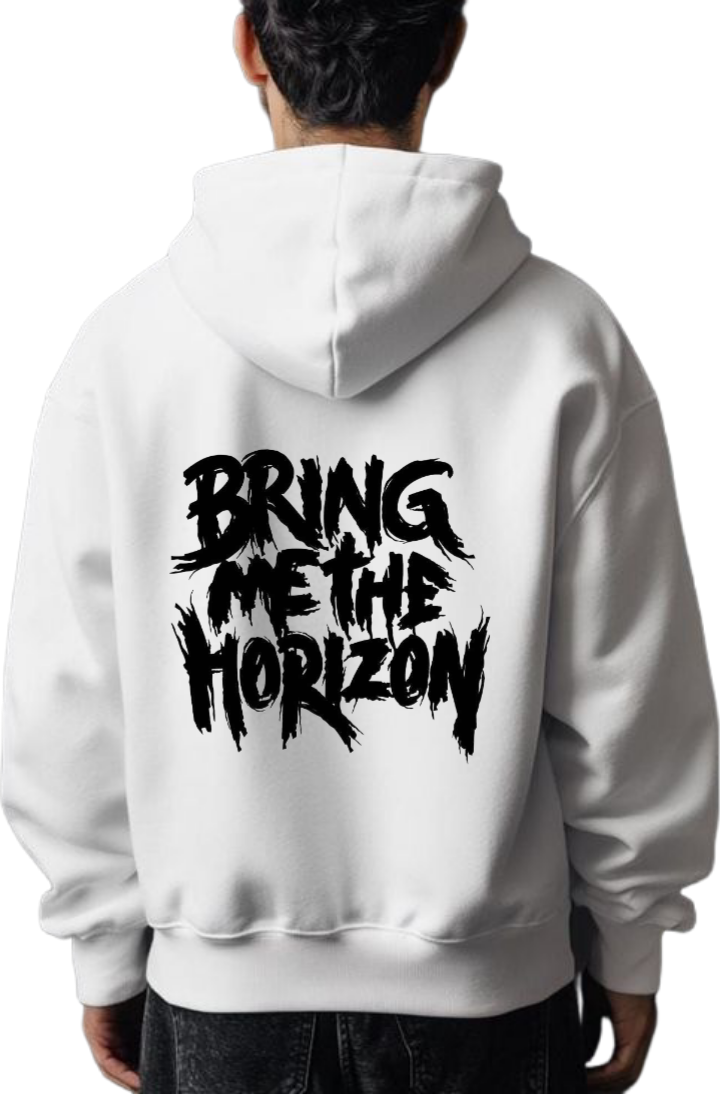 BRING ME THE HORIZON Over Size hoodie White Back 78