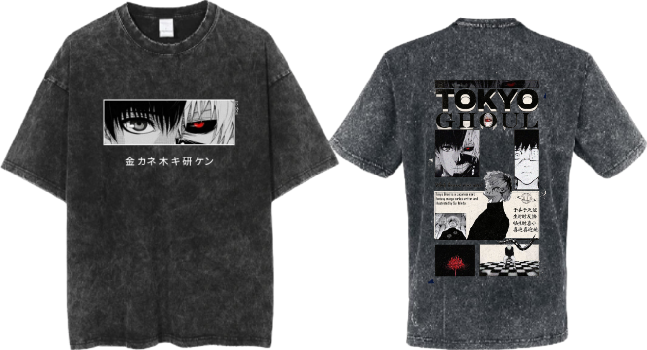 Tokyo ghoul t- shirt One Size Washed Back 4