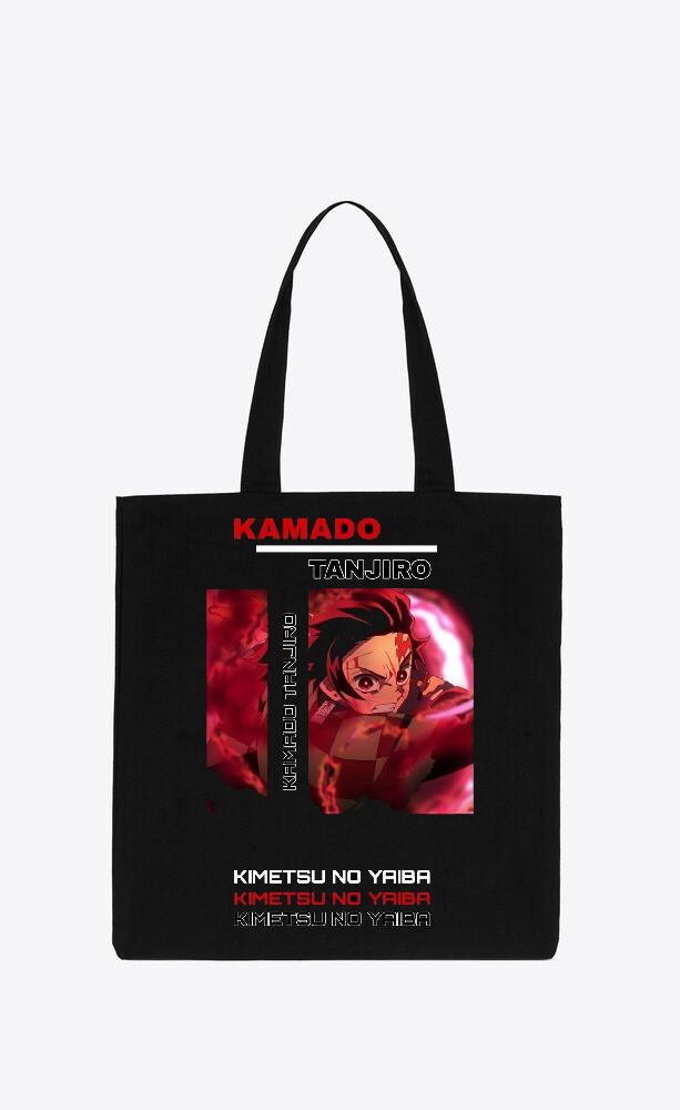 Anime Demon slayer nezuko tanjiro tote bag Black 50