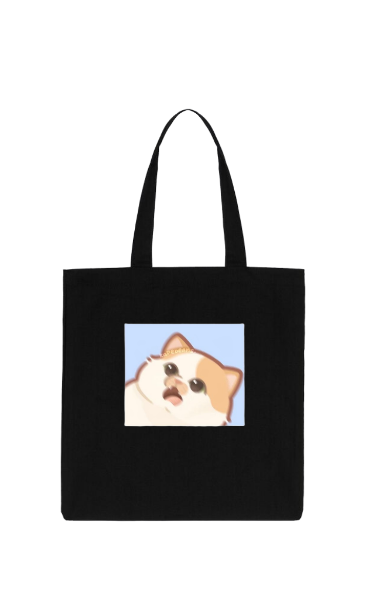 cat tote bag Black 50