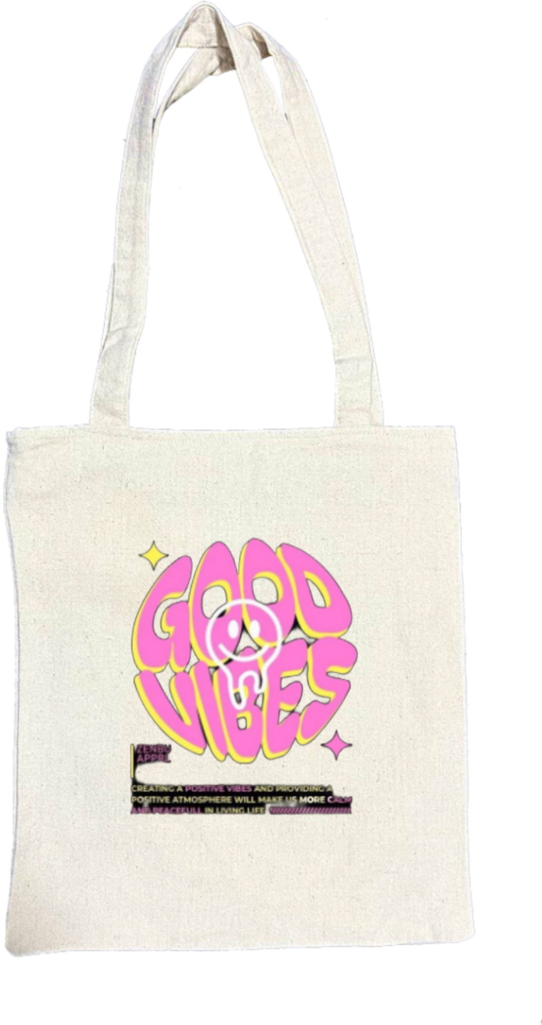 Good Vibes tote bag beige 140