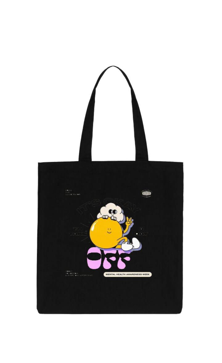 MENTAL HEALTH AWARENESS WEEK tote bag Black 178