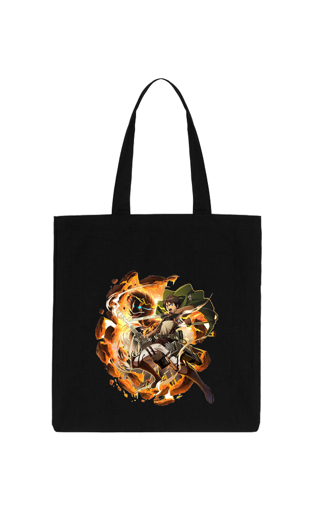 Anime Attack on titan shingeki no kyojin Aot Black tote bag 51