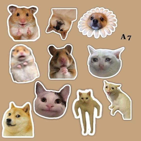 aot anime Sticker 22 cat memes hamster