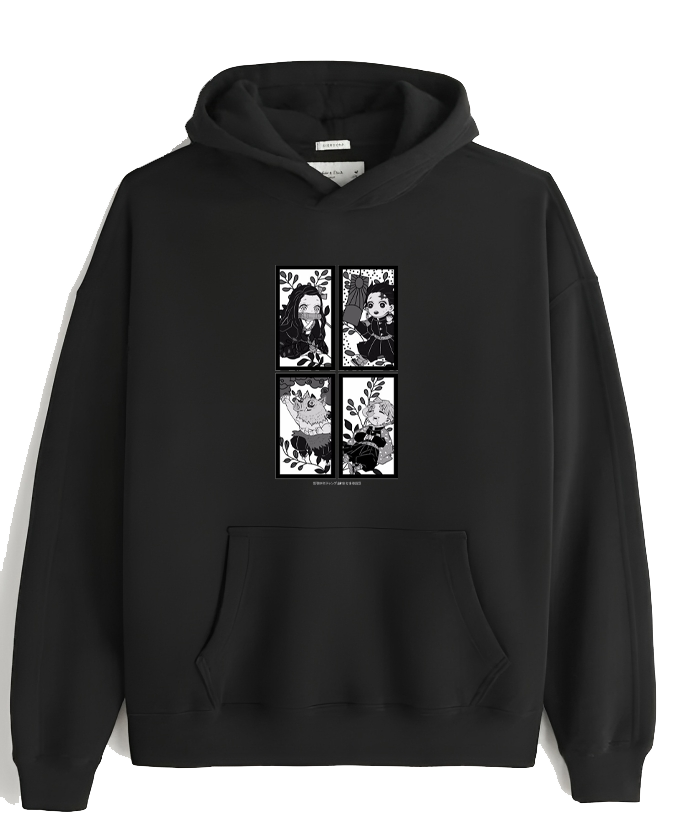 Anime Demon slayer nezuko tanjiro Oversize Hoodie Black 52